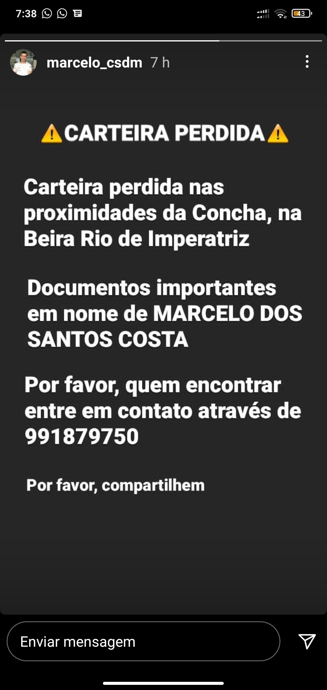 Documentos perdidos -> Marcelo Dos Santos Costa