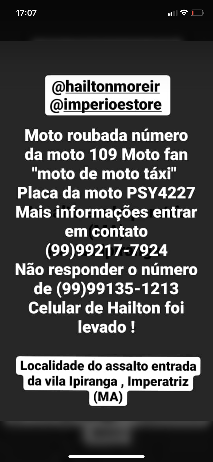 Moto roubada moto táxi 109,moto fan,placa PSY4227