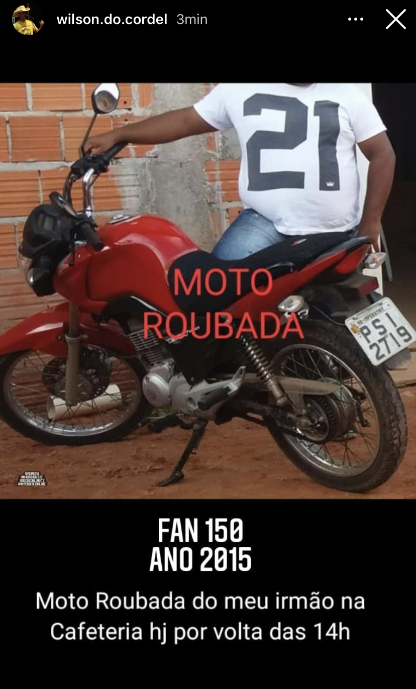Moto FAN 150 ROUBADA