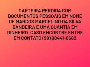 Carteira perdida com documentos e cartões